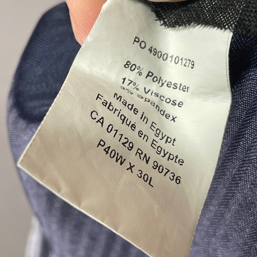 Lauren Ralph Lauren Dress Pants Mens 40x30 Blue Stretch Flat Front - Picture 4 of 7